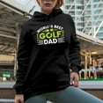 thumbnail image 2 of World's Best Golf Dad with a Golf Player, Golfing or Golfer Themed Merch Gift, Black Hooded Sweatshirt or Hoodie, Small, 2 of 5