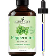 Handcraft Blends Peppermint Essential Oil - Huge 4 Fl Oz - 100% Pure and Natural - Premium Grade with Glass Dropper