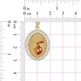 thumbnail image 6 of 14k Yellow Gold, Reversible Religious Baptism Christening Virgin Mary Charm Created CZ Crystals 20mm with 20" Dainty Neck Chain, 6 of 9
