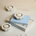thumbnail image 4 of White Marble Scallop Diya set of 6, 4 of 5