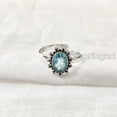 thumbnail image 2 of Natural Blue Topaz Ring, AAA Quality Blue Topaz Gemstone Ring, December Birthstone, Adjustable Tiny Ring, Toe Ring, 925 Sterling Silver, Women Bohemian Ring, Christmas, Thanksgiven, Handmade Jewelry, 2 of 9