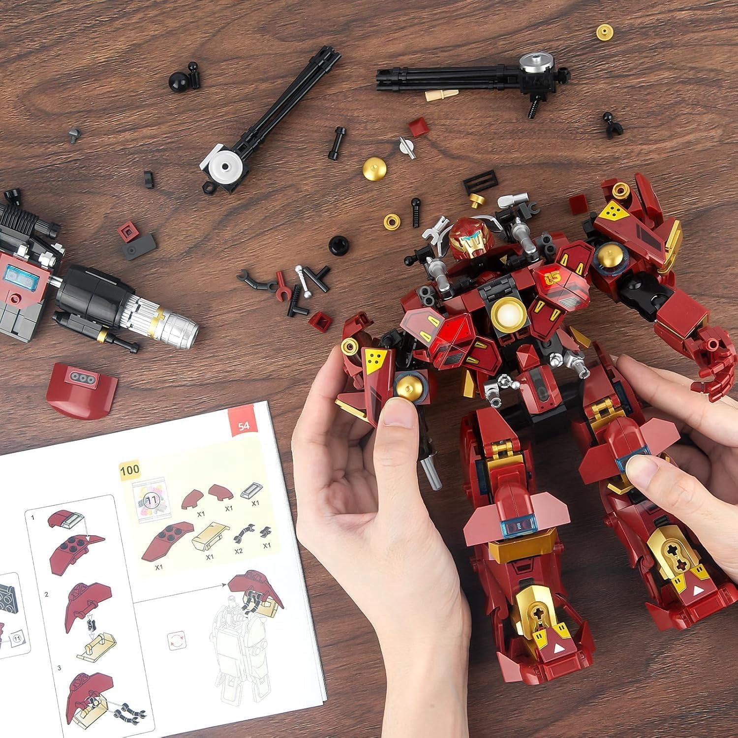 Mech Robot Transforming Building Blocks Set for Adults, City Warrior Justice Hero Soldier Mech Model Building Kit, Cool Creative Robots Toys Gift for Teens 14+, 588 Pieces