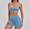 thumbnail image 4 of Two Piece Casual Workout Sets for Women Athletic 2 Piece Summer Outfits Lounge Matching Sets Clothing,Fitness(Sky Blue,S), 4 of 9