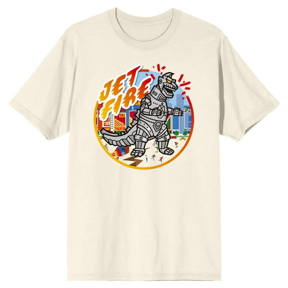 Godzilla Jet Fire Adult Natural Short Sleeve Tee-Medium