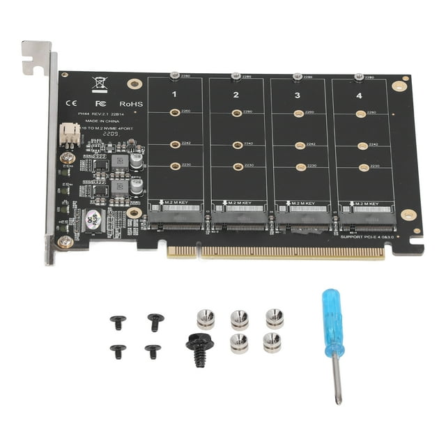 PCIE X16 Expansion Card, M.2 NVME SSD To PCIE X16 Adapter Stable Operation Rugged Construction For Computers