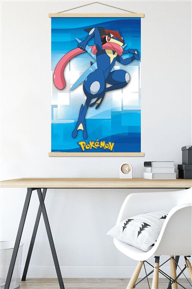 Pokemon - Ash-Greninja Wall Poster with Magnetic Frame, 22.375" x 34"