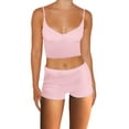 thumbnail image 2 of KelaJuan Women Summer Clothes Set Deep V-neck Sleeveless Camisole and Casual Elastic Shorts Clubwear, 2 of 6