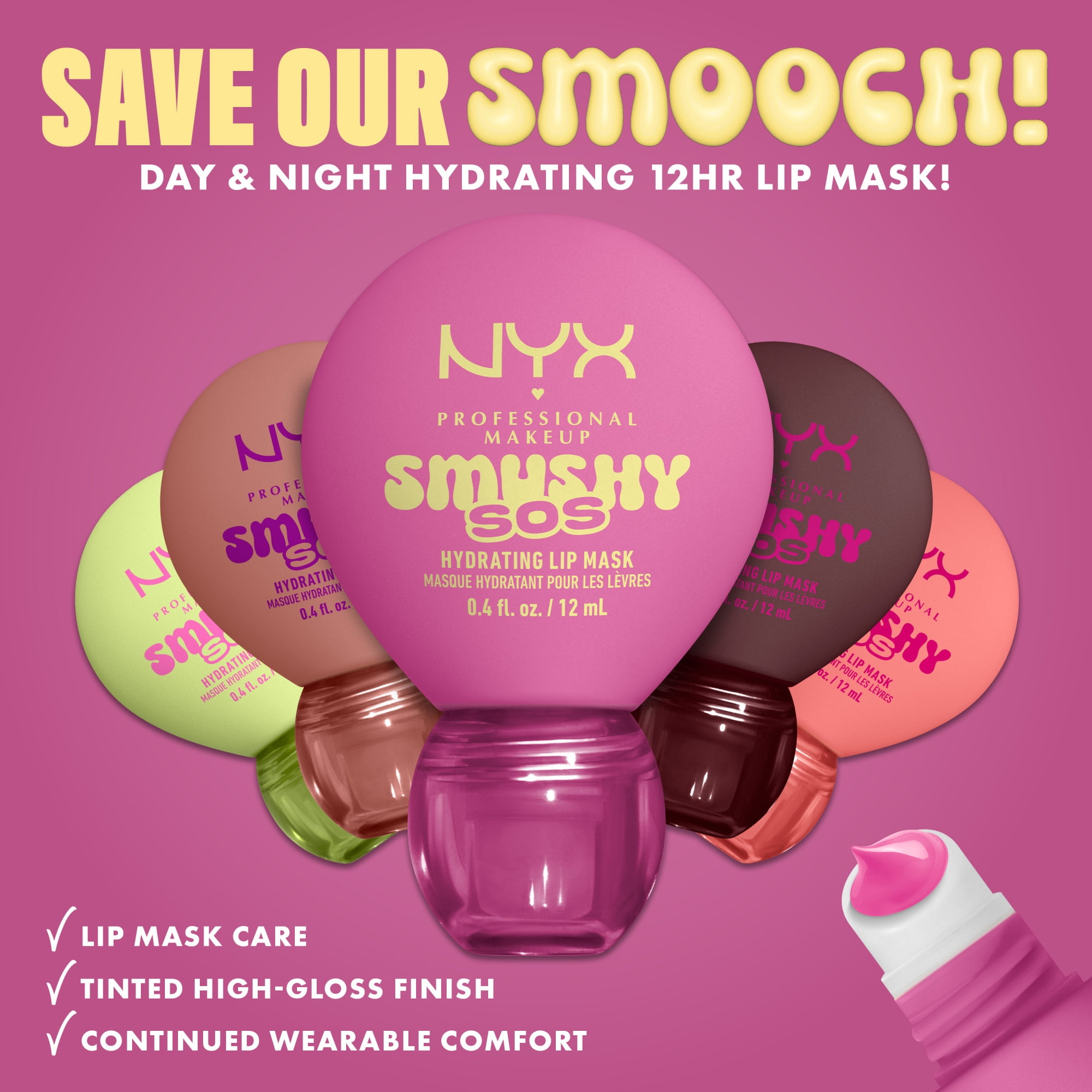 NYX Professional Makeup Smushy SOS, Hydrating Lip Mask