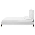 thumbnail image 5 of Platform Bed Frame, Nailhead, Queen Size, White, Velvet, Modern Contemporary, Bedroom Master Guest Suite Room, 5 of 10