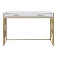 thumbnail image 6 of SAFAVIEH Elaine 1 Drawer Modern Glam Desk, White/Gold, 6 of 12