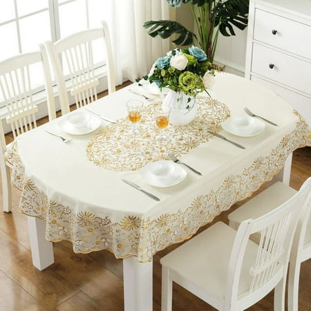

dosili Tablecloth Oval 135 X 183cm Waterproof Pvc Table Cover Floral Printed Elegant Europe Style Ellipse Table Cloth 72 Inches Daliy