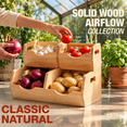 Solid Tech Countertop Stackable Solid Wood Storbfor Pantry & Countertop Ventilated Potato And ...