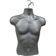 thumbnail image 5 of DisplayTown 2 Pack Gray Male Mannequins Hollow Back Body Torso w/ Metal Stands with Metal Pole & Hanging Hook for Tshirt Display, S-M Sizes, 5 of 5