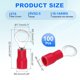 thumbnail image 2 of Uxcell 100Pcs Terminal de Anillo Aislado RVS2-5 Conectores de Cable Ojo 16-14AWG para Industrial, Cableado Eléctrico, Rojo, 2 of 5