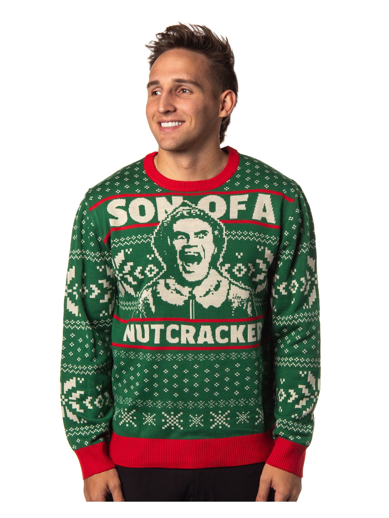 ELF The Movie Men's Buddy Son of a Nutcracker Ugly Christmas Adult Holiday Knit Pullover Sweater