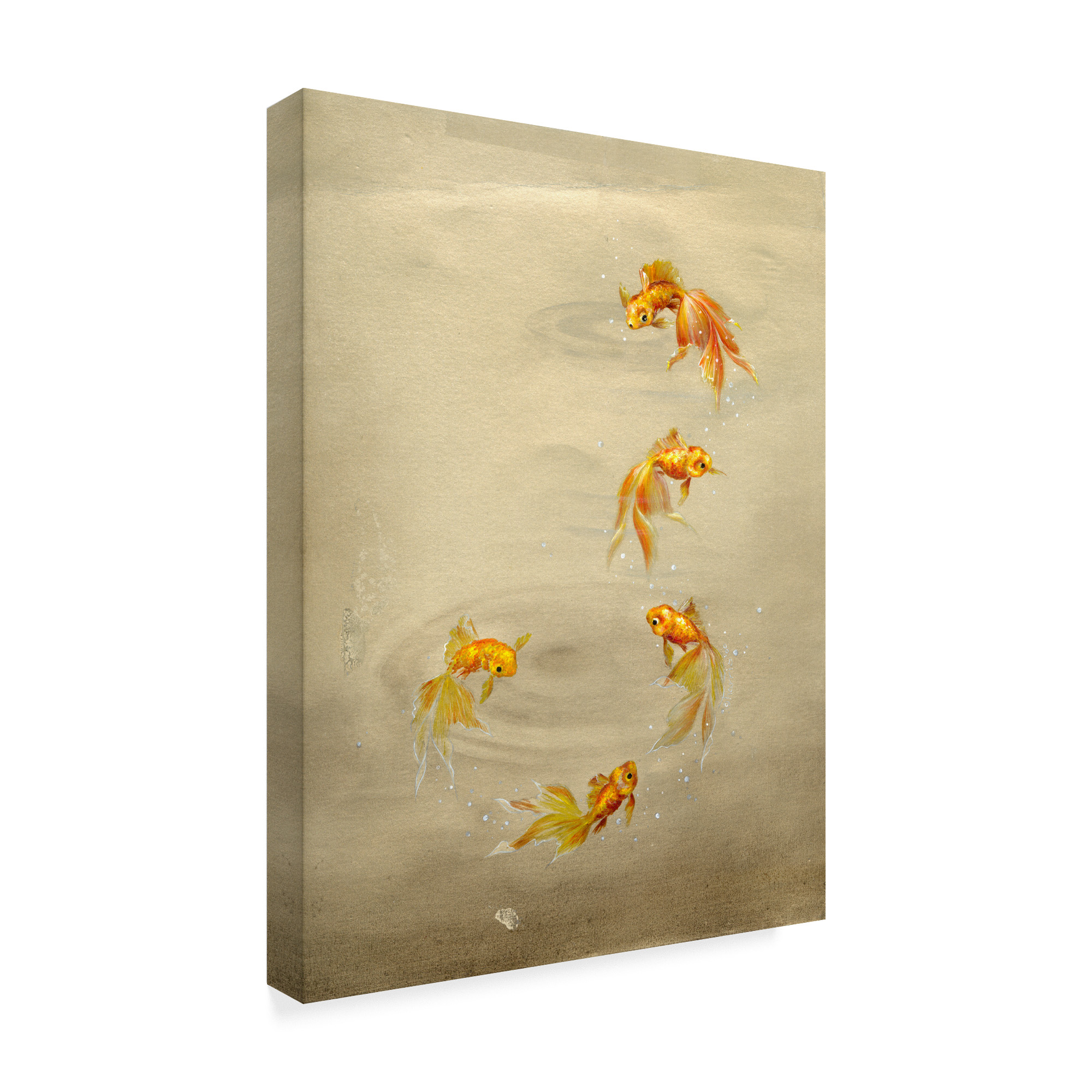 Trademark Fine Art 'Glittering Goldfish' Canvas Art by Peggy Harris