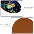 thumbnail image 5 of Frog Set of 6 Round Microfiber Leather Coasters, 11x11 cm/4.3x4.3 Inches - Drink Coasters for Home and Office Use, 5 of 6