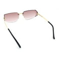 thumbnail image 6 of Womens Wrap Folded Lens Rectangular Rimless Luxury Sunglasses Gold - Burgundy, 6 of 6