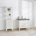 thumbnail image 3 of Leon 36" Bathroom Vanity in Fir Wood White with Reticulated Grey Composite top, 3 of 14