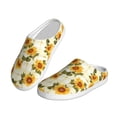 thumbnail image 2 of Goofa Light Green Plaid Sunflower Print Womens Mens Cotton Lightweight House Slippers , Washable Home Slippers,Indoor Comfy Bedroom Cozy Slippers-37/38, 2 of 7