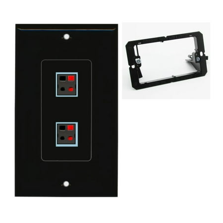 

2 Port Custom Keystone Wall Plate DecorZ Black w/Mounting Bracket