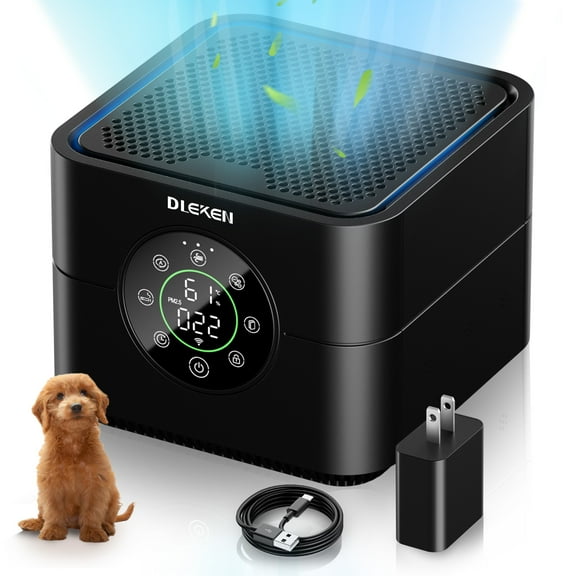 Gewna 6-in-1 Air Purifier with HEPA Filter, PM2.5 Digital Display, Auto Mode, Timer & Negative Ion for Smoke, Dust, Pet Dander for Room Covers 600 Ft²