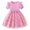 Pink A1, variant on Hrsba Casual Dress for Girls,3-8years Girls' Fashion Punctuate Mesh Fly Sleeve Tie Short Sleeved Round Neck Dress,Kids Summer Dress,Pink ,100