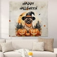 thumbnail image 2 of Happy Halloween Siamese Witches Hat Pumpkin Carving Tapestry Cat Lover Kitten Owner Gifts Wall Hanging Backdrop Home Decor - 02019, 2 of 5