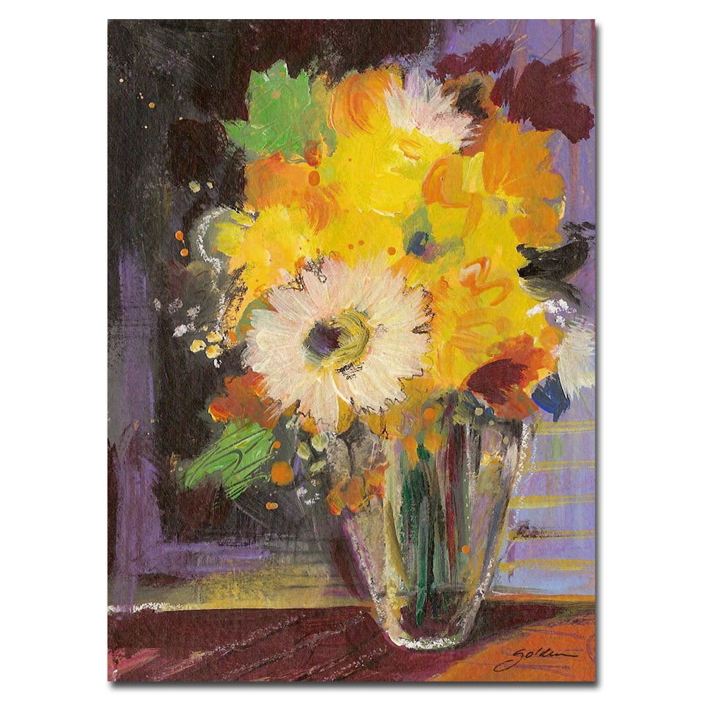 Trademark Art "Glass Vase" Canvas Art by Sheila Golden