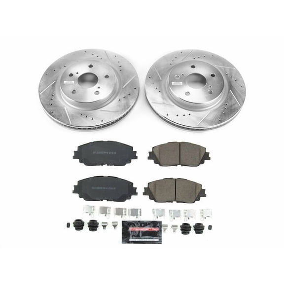 Front Brake Pad and Rotor Kit - Compatible with 2019 - 2024 Toyota RAV4 - Power Stop