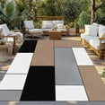 thumbnail image 3 of Fsddascl Brown Black Grey Outdoor Rug for Patio/Deck/Porch, Non-Slip Large Area Rug 4 x 6 Ft, Modern Irregular Geometric Abstract Indoor Outdoor Rugs Washable Area Rugs, Camping Rug Carpet, 3 of 5