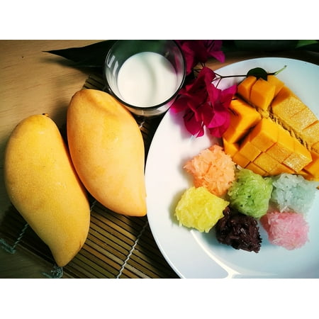 Canvas Print Mango Sticky Rice Fruit Eat Sweet Coconut Milk Stretched Canvas 10 x