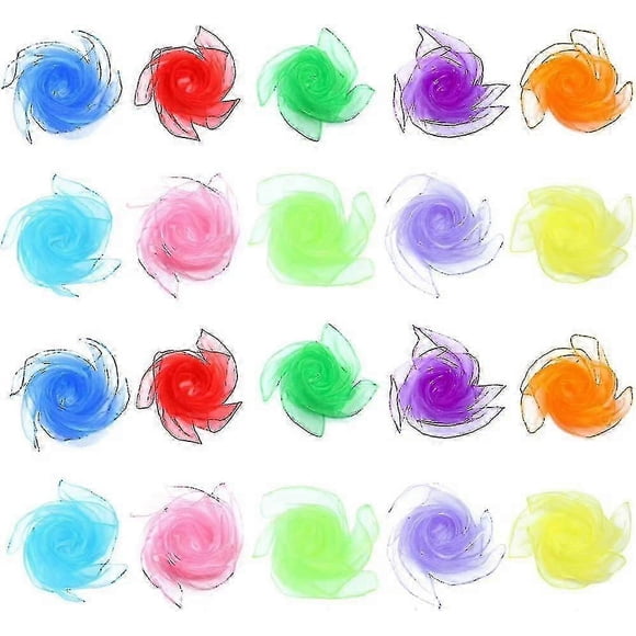 Colourful Chiffon Towels, Children's Play Towels, Nursery Juggling Cloths, Square Magic Cloths For Children's Show 60 X 60 Cm