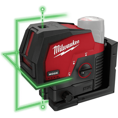Restored MILWAUKEE ELECTRIC TOOL. 3622-20 M12 Green Beam Laser Cross Line and Plumb Points (Refurbished)