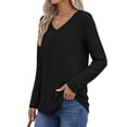 thumbnail image 4 of Fantaslook Long Sleeve Shirts for Women V Neck Lightweight Sweaters Casual Fall Tunic Tops Fashion Spring Clothes, 4 of 9