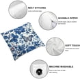 thumbnail image 4 of NCMMY Blue and White Porcelain Floral Pillow Covers Set of 2 Modern Vintage Chinoiserie Decorative Throw Pillow Covers Soft Elegant Couch Cushion Cover for Bed Living Room Outdoor Sofa White, 4 of 6