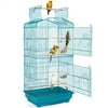 Alden Design Large 41" Metal Bird Cage with Play Top for Parakeets and Lovebirds, Teal Blue