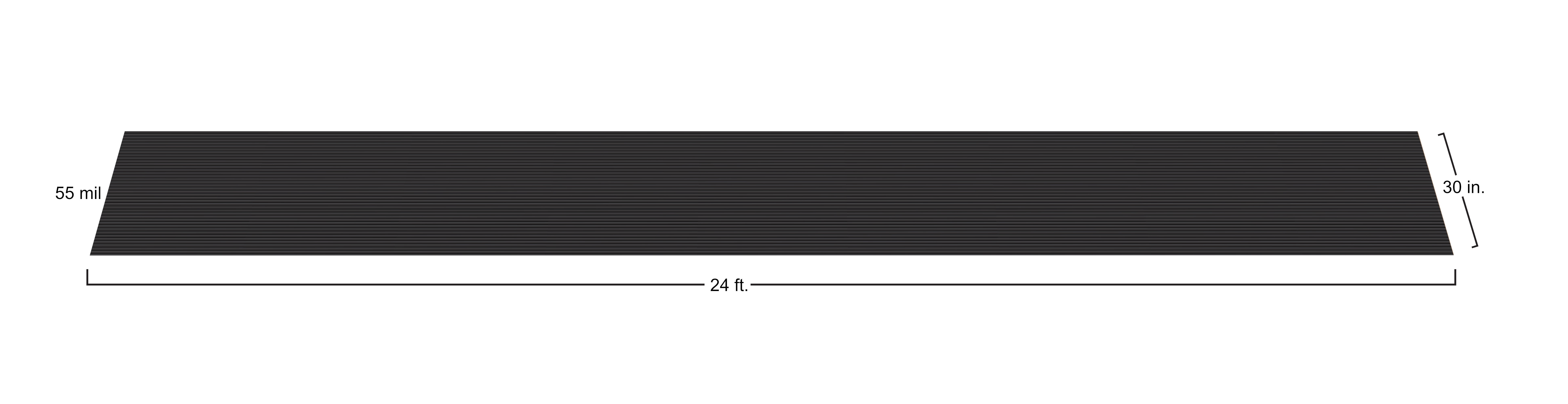 G-Floor 30 in. x 24 ft. Ribbed Channel Vinyl Garage Runner - Midnight Black