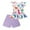 White, variant on Toddler Girl Clothes Summer Butterfly Outfits 4T Animal Print Short Sleeve T-Shirt and Purple Butterfly Shorts (870-4)