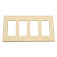 thumbnail image 1 of Placa de pared Leviton Decora GFCI de 4 elementos, termoendurecible, color almendra claro, 1 of 1