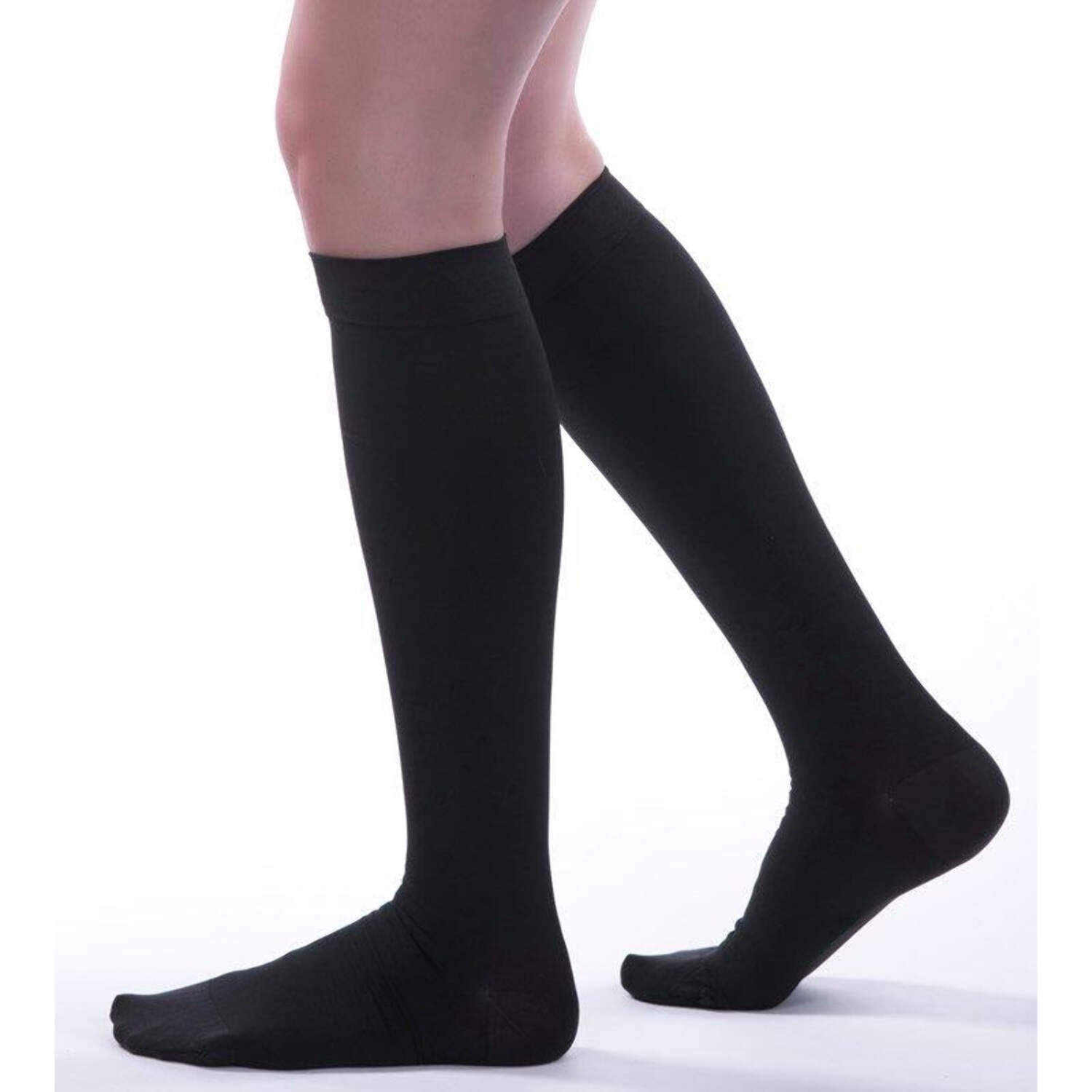 Allegro Surgical Knee High 20-30 mmHg Compression Socks, Open Toe, Wide Calf