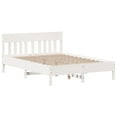 Solid wood bed without mattress white 140x190 cm pinewood