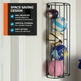 thumbnail image 5 of Vertical Ball Storage Rack, Wall-Mounted Garage Sports Equipment Organizer, Soccer Ball, Volley Ball, Football, and Basketball Holder, Space-Saving Vertical Ball Rack for Garage, Gym, or Playroom, 5 of 7