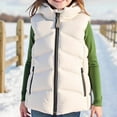 thumbnail image 2 of ZACPNCV Puffer Vest Girls Sleeveless Zip Up Outerwear Stand Collar Quilted Vest Warm Winter Jackets Coats with Pocket White 5-6 Years, 2 of 4