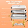 thumbnail image 6 of 4PK Baokaler 9QT Chafing Dish Buffet Set,High Grade Food Warmer,Elegant Gold & Silver Chafing Dish for Parties, Buffet Server Food Warmer Gathering, Wedding, Event, Catering, 6 of 9