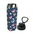 thumbnail image 2 of KLL Colorful Cartoon Shark Pattern 18oz Insulated Water Bottle, Stainless Steel Sports Water Cup Flask with Spout and Handle Lid for Sports Travel Car& School, 2 of 7
