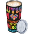 thumbnail image 3 of Funny Tumblers Autism Mom Autism Awareness Ribbon Stainless Steel Mug 304 Stainless Steel Car Water Cup With Straw 20 Oz 600ml Adult Youth Man Woman Drinking Glass, 3 of 6