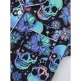 thumbnail image 3 of Emy Dola Women Halloween Silk Pajamas Sets 2 Piece Button-Down Satin Sleepwear Ghost Pumpkin Skull Print Short Sleeve Loungewear S-2XL, 3 of 7