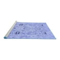 thumbnail image 2 of Ahgly Company Machine Washable Indoor Round Oriental Blue Traditional Area Rugs, 6' Round, 2 of 4