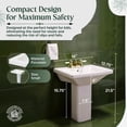 thumbnail image 4 of Renovators Supply WeeWash Child Size Pedestal Sinks for Bathrooms 16" Wide White Porcelain Bathroom Pedestal Sink w/Centerset Faucet Holes Pack of 6, 4 of 14